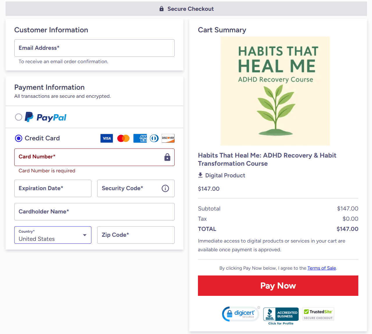 Habits That Heal Me Order Form